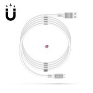 Mágneses adatkábel - MicroUSB - 2A - fehér