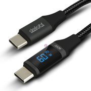   Adatkábel - Type-C / Type-C - mágneses - fekete - 1m - 3A - 60W gyorstöltéssel