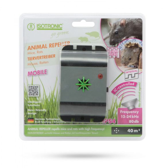 Egér- és patkányriasztó LED visszajelzővel 6 x AAA
