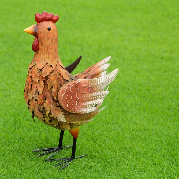 Nagyméretű Kerti figura tyúk / kakas  madár 34 cm