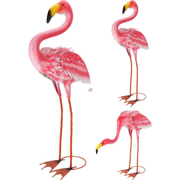 XL Kerti figura flamingó fém 65 cm 2 féle választható kivitel