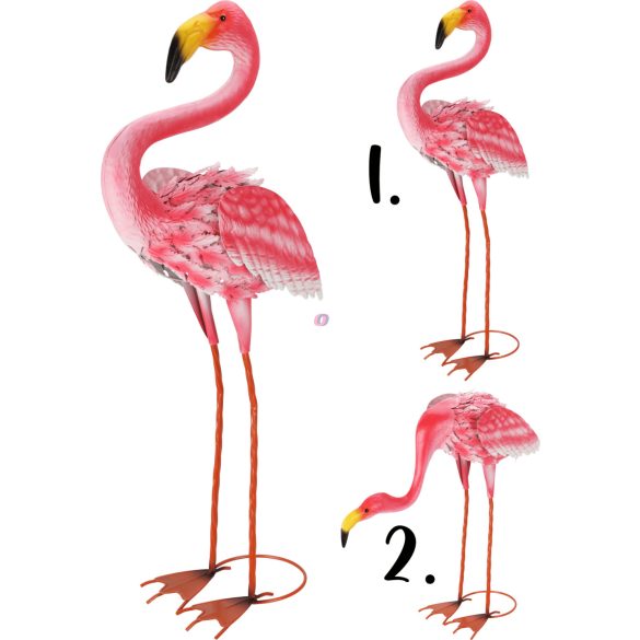 XL Kerti figura flamingó fém 65 cm 2 féle választható kivitel