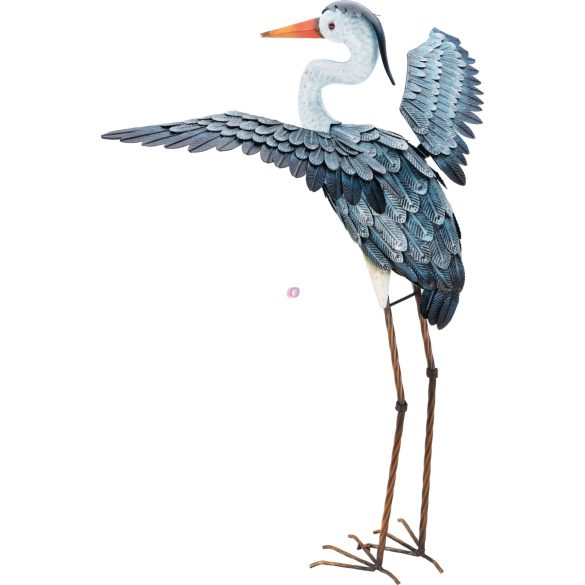 Nagyméretű Kerti figura kék daru madár 86 cm