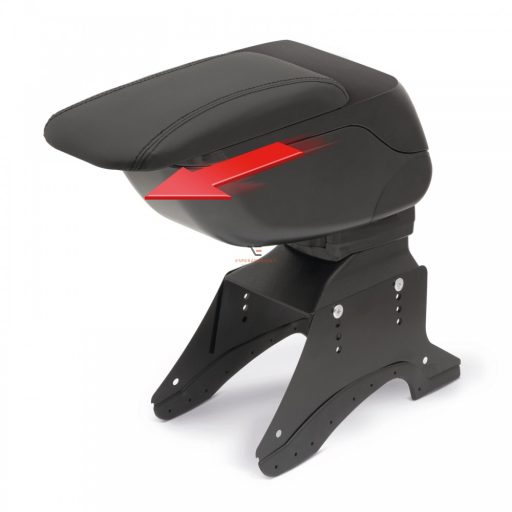 Univerzális autós könyöklő tárolórekesszel - fekete szövet