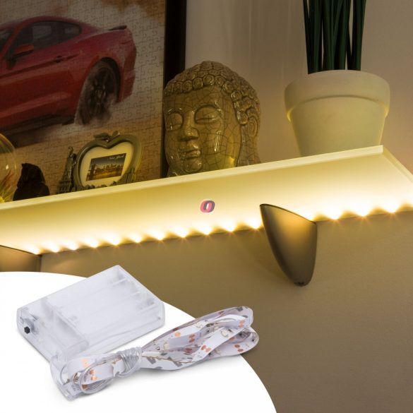 LED szalag melegfehér 1 m 3 x AA elemes