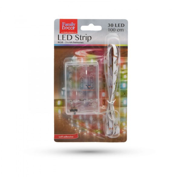 LED szalag RGB 1 m 3 x AA elemes