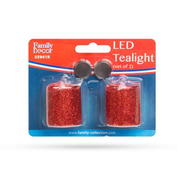 LED gyertya piros színű  2 db / bliszter