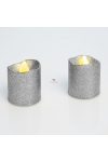LED gyertya ezüst színben 2 db / bliszter