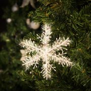 Hópehely karácsonyfadísz - csillogó - 15 cm