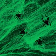 Pókháló és pók - zöld halloween kellék