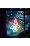 Karácsonyi RGB LED dekor öntapadós pingvin