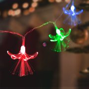   LED fényfüzér - virágos - 20 LED - 2,85 méter - színes - 2 x AA