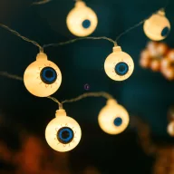 Halloween fényfüzér szemgolyó elemes 12 LED 1,65 m 2xAA