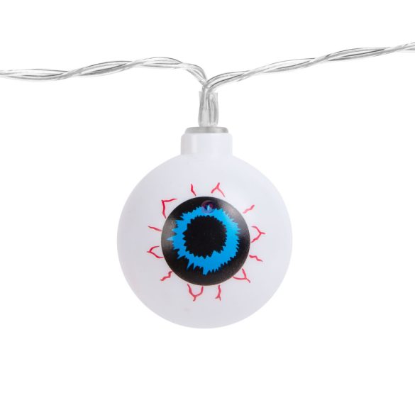 Halloween fényfüzér szemgolyó elemes 12 LED 1,65 m 2xAA