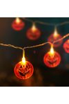 Halloween-i LED-es fényfüzér - tök - 10 LED - 2 x AA - 1,35 m