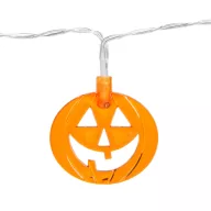   Halloween-i LED-es fényfüzér - tök - 10 LED - 2 x AA - 1,35 m