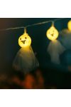 Halloween fényfüzér szellem elemes 10 LED 1 m 2xAA