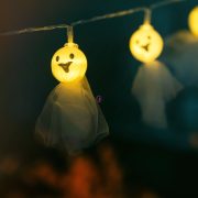 Halloween fényfüzér szellem elemes 10 LED 1 m 2xAA