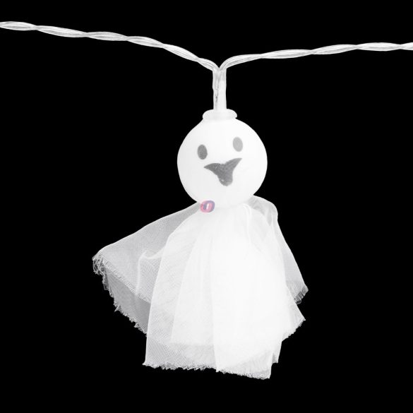 Halloween fényfüzér szellem elemes 10 LED 1 m 2xAA