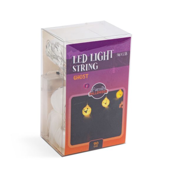 Halloween fényfüzér szellem elemes 10 LED 1 m 2xAA