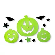   Halloween-i foszforeszkáló ablakdekoráció - tök - 29 x 16 cm
