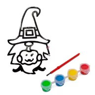   Halloween-i kifesthető ablakdekor - manó - 4 szín - ecsettel