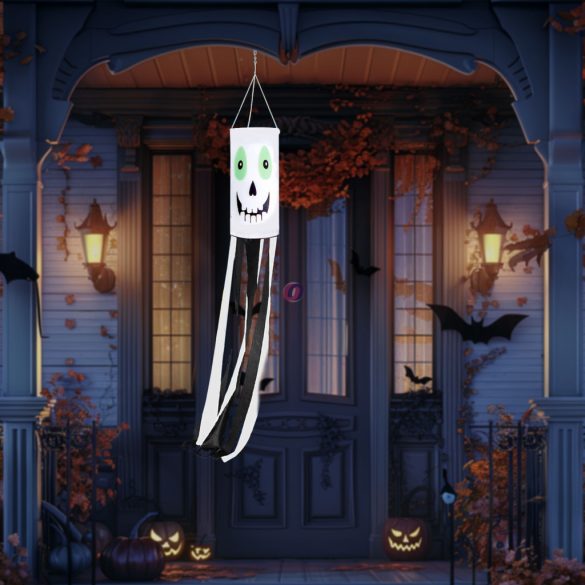 Halloween-i szélzsák dekoráció - szellem - fehér - 122 cm