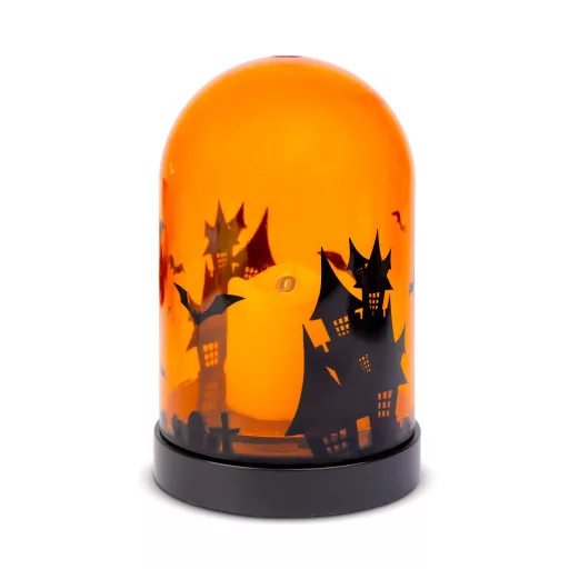 Halloween-i LED dekor - narancssárga  12,5 cm, elemes