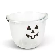   Halloweeni cukorkagyűjtő vödör foszforeszkáló 2 féle - 20 x 16 cm