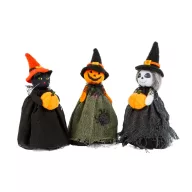   Halloween-i dekorációs figura - szellem, macska, tökfej - 21 cm