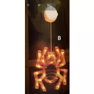   Halloween világító ablakdekor pók - tapadókorongos - 12 LED - 20 x 18,5 cm - 3 x AAA