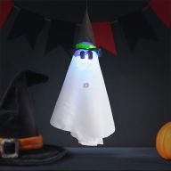 XL Halloweeni dekor lampion szellem, LED világítással 70 cm   XL Halloweeni dekor lampion szellem, LED világítással 70 cm