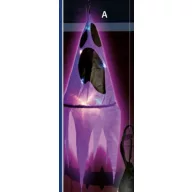   XL Halloweeni dekor lampion lila szellem, LED világítással 75 cm
