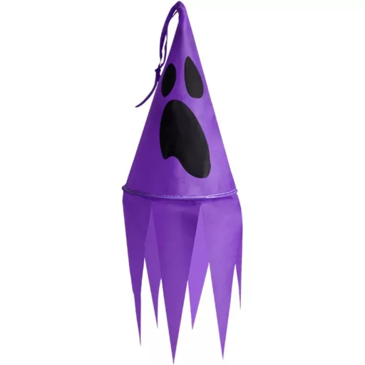 XL Halloweeni dekor lampion lila szellem, LED világítással 75 cm