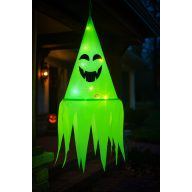 XL Halloweeni dekor lampion zöld szellem, LED világítással 75 cm   XL Halloweeni dekor lampion zöld szellem, LED világítással 75 cm