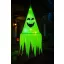 XL Halloweeni dekor lampion zöld szellem, LED világítással 75 cm