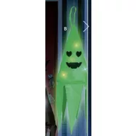   XL Halloweeni dekor lampion zöld szellem, LED világítással 75 cm