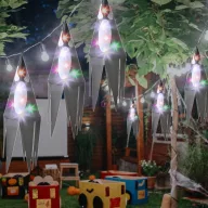   XL Halloweeni dekor lampion fekete szellem, LED világítással 75 cm