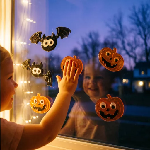 Halloween gél ablakmatrica szett, 50 x 15 cm, 2 féle