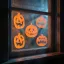 Halloween 3D gél ablakdekoráció, tök, 9 db
