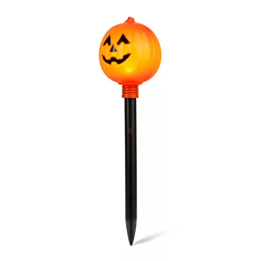 Halloween leszúrható lámpa, tök, elemes, 34 x 9,5 cm