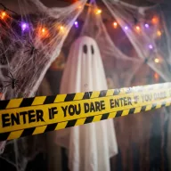 Halloween figyelmeztető szalag dekoráció, 3 x 2 m