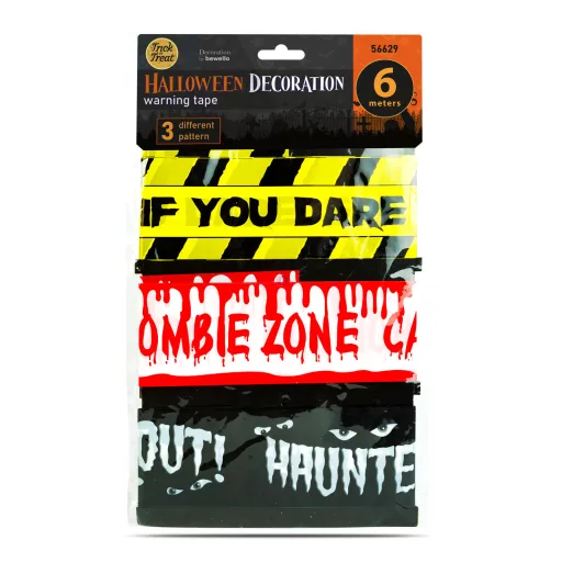 Halloween figyelmeztető szalag dekoráció, 3 x 2 m