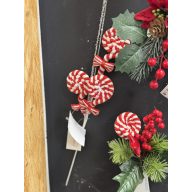 Karácsonyi pick - Candy cane 43 cm, piros-fehér