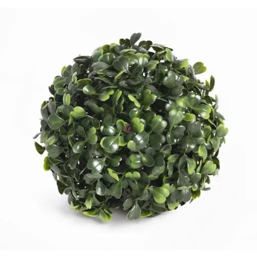 Élethű Buxus gömb műanyag 15 cm zöld, selyemvirág
