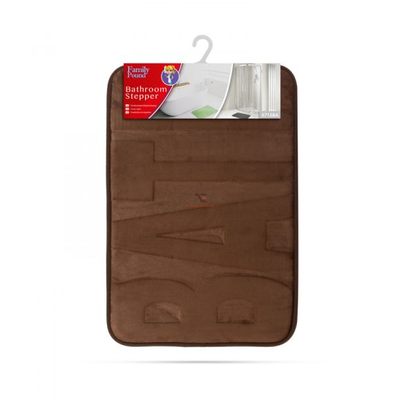 Fürdőszobai kilépőszőnyeg - "BATH" - barna - 60 x 40 cm