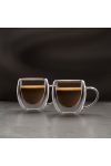 Duplafalú üveg kávés csésze - 80 ml  2 db / szett espresso