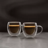   Duplafalú üveg kávés csésze - 80 ml  2 db / szett espresso