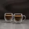Duplafalú üveg kávés csésze - 80 ml  2 db / szett espresso