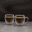 Duplafalú üveg kávés csésze - 80 ml  2 db / szett espresso